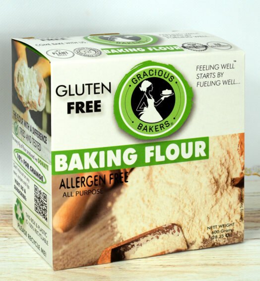 Gracious Bakers Allergen-Free Baking Flour (All Purpose)- 100% Gluten-Free, Vegan, Dairy-Free, Sugar-Free, Plant based, Non-GMO, Nutrient-Enriched<br><small>600Gr, 5Kg & 25Kg</small>