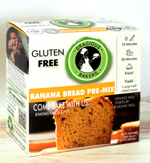 Gracious Bakers Allergen-Free Banana Pre-Mix – 100% Gluten-Free, Dairy-Free, Sugar-Free, Plant Based, Non-GMO, Nutrient-Enriched<br><small>360Gr</small>