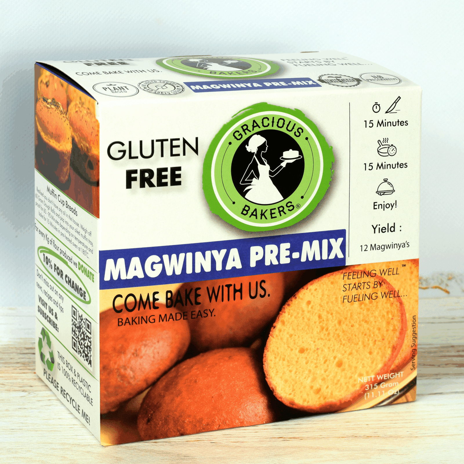 Gracious Bakers Vegan & Gluten-Free Magwinya aka Vetkoek Pre-Mix Pack - Quick and Convenient Baking at Home.